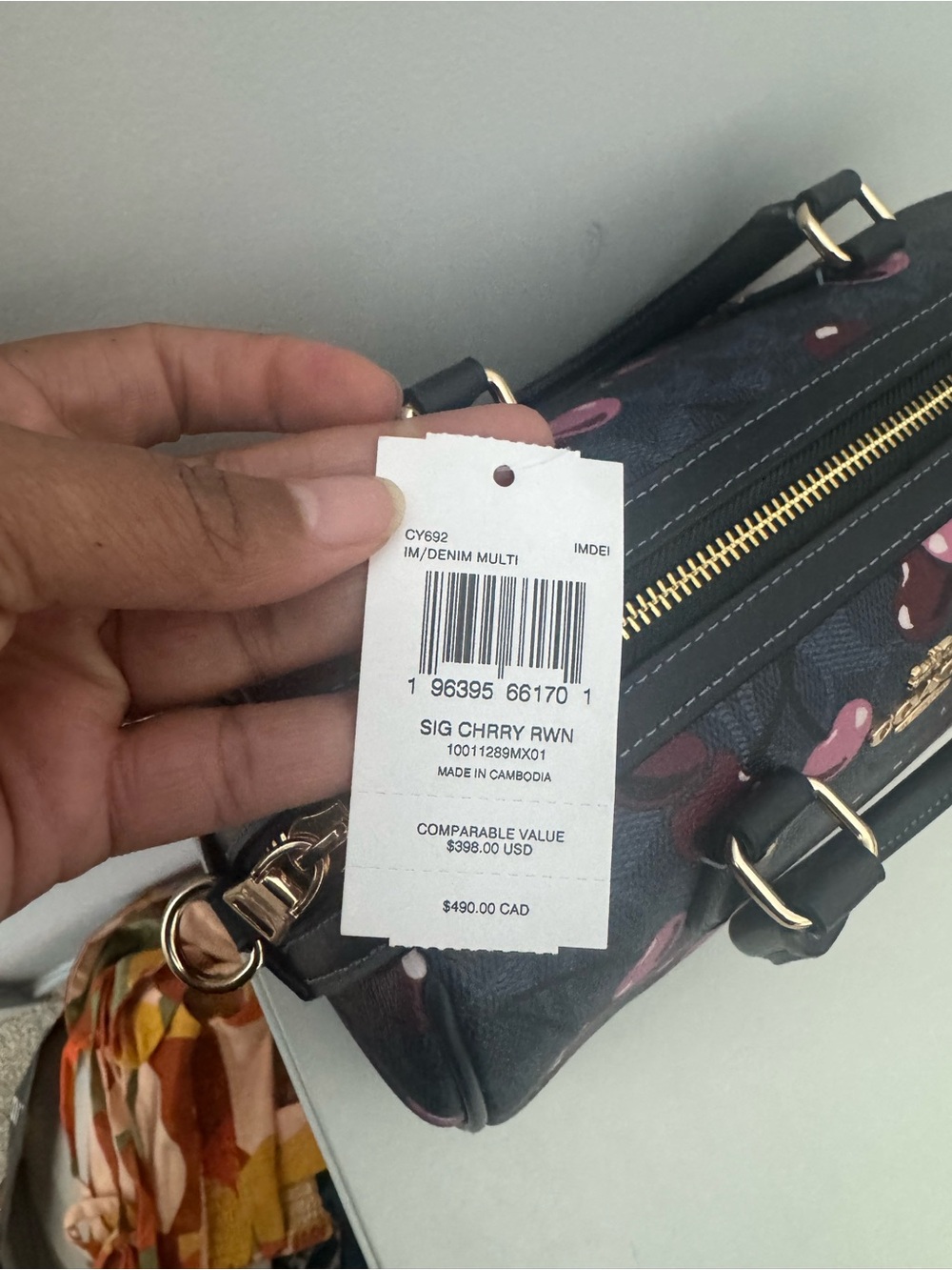 NWT Coach Rowan Satchel Cherry Signature Canvas | NWOT Snap Wallet & Charm - Picture 10 of 10